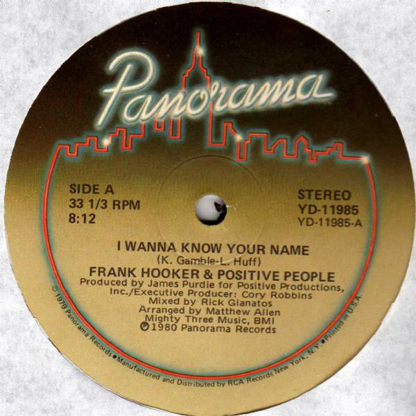 Frank Hooker & Posit - I Wanna Know Your Name - Used Vinyl Record 12"