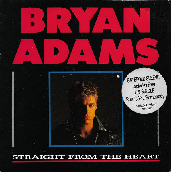 Bryan Adams - Straight From The Heart - Used Vinyl Record 7"