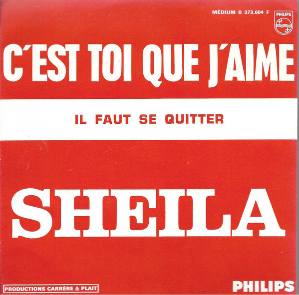 Sheila - C'est Toi Que J'aime - Used Vinyl Record 7"
