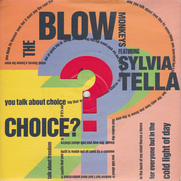 Blow Monkeys - Choice? - Used Vinyl Record 7"