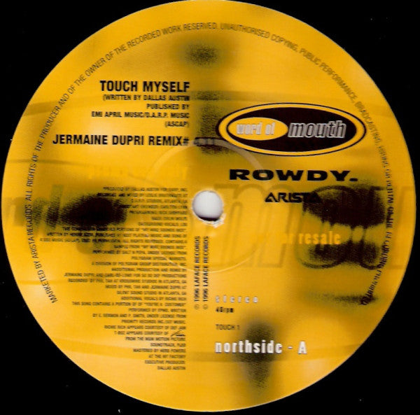 T-Boz - Touch Myself - Used Vinyl Record 12"