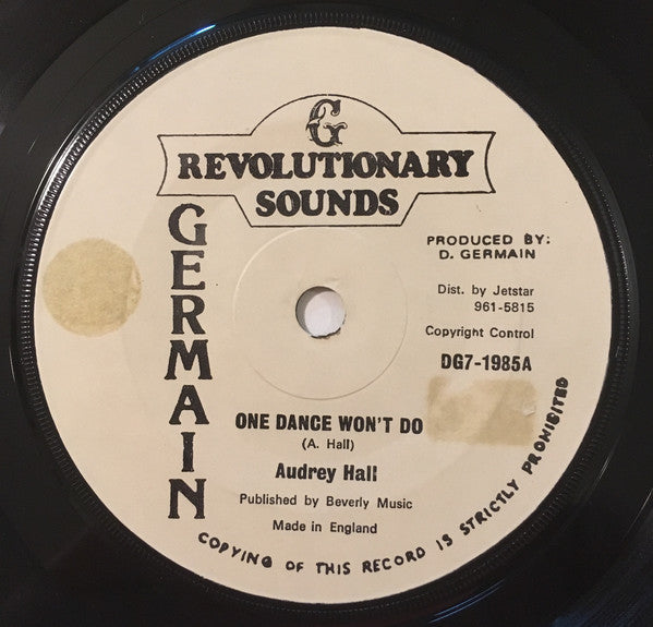 Audrey Hall - One Dance Won't Do - Used Vinyl Record 7"