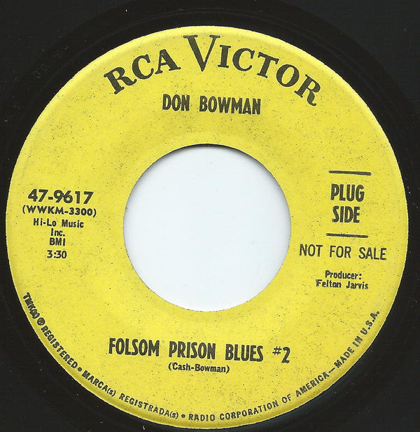 Don Bowman - Folsom Prison Blues #2 - Used Vinyl Record 7"