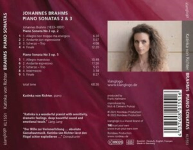 KATINKA VON RICHTER - JOHANNES BRAHMS PIANO SONATAS - CD