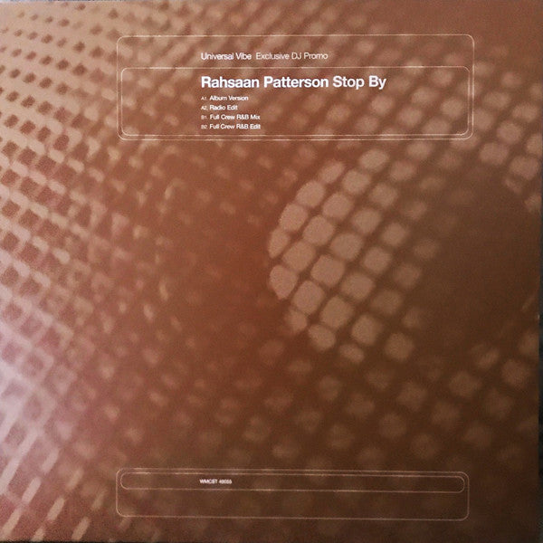 Rahsaan Patterson - Stop By - Used Vinyl Record 12"