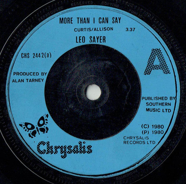 Leo Sayer - More Than I Can Say - Used Vinyl Record 7"