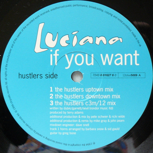 Luciana - If You Want - Used Vinyl Record 12"
