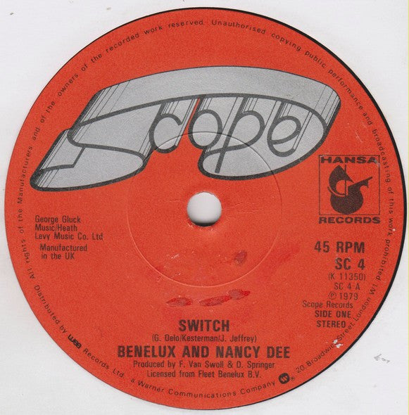 Benelux & Nancy Dee - Switch - Used Vinyl Record 7"