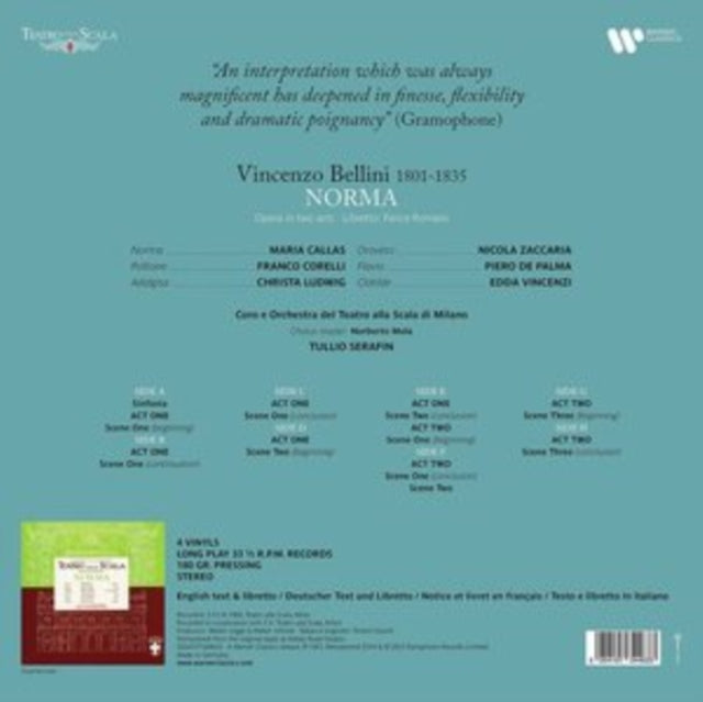 Maria Callas - Bellini: Norma (1960) 4LP(PREORDER FOR RELEASE DATE 10/0