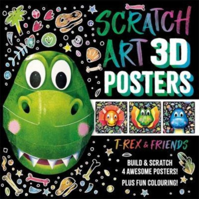Igloo Books - Scratch Art 3D Posters: T-Rex & Friends - Paperback