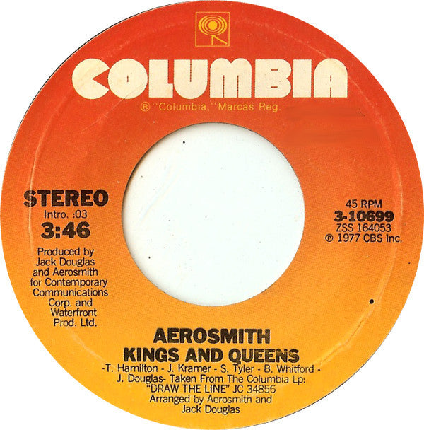 Aerosmith - Kings And Queens - Used Vinyl Record 7"