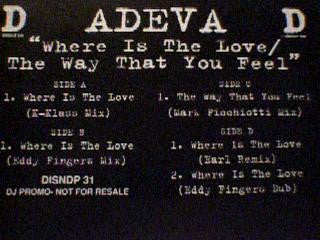 Adeva - Where Is The Love / The Way That You Feel - Used Viny