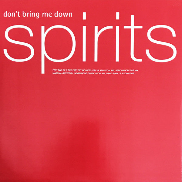 Spirits - Don't Bring Me Down - Used Vinyl Record 12"