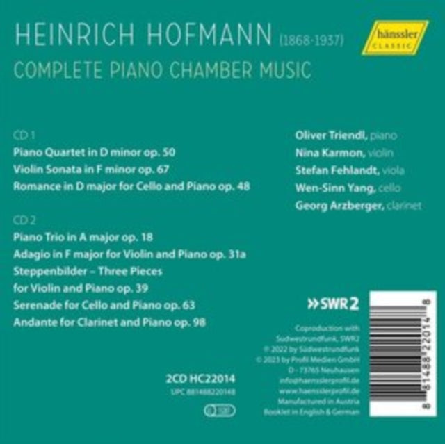 OLIVER TRIENDL; NINA - HEINRICH HOFMANN COMPLETE PIA - CD