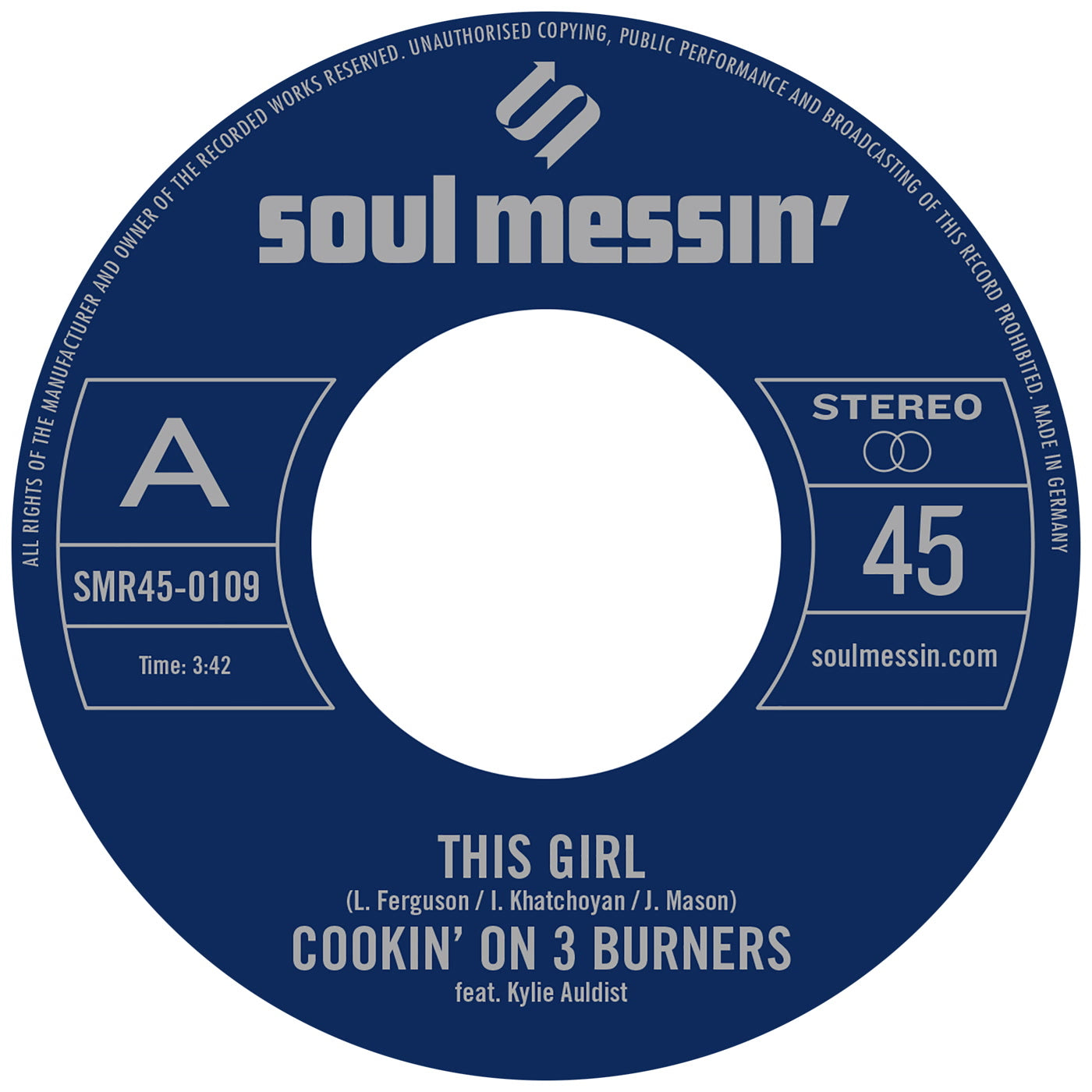 Cookin' On 3 Burners - This Girl b/w Four 'n Twenty - Vinyl Record 7