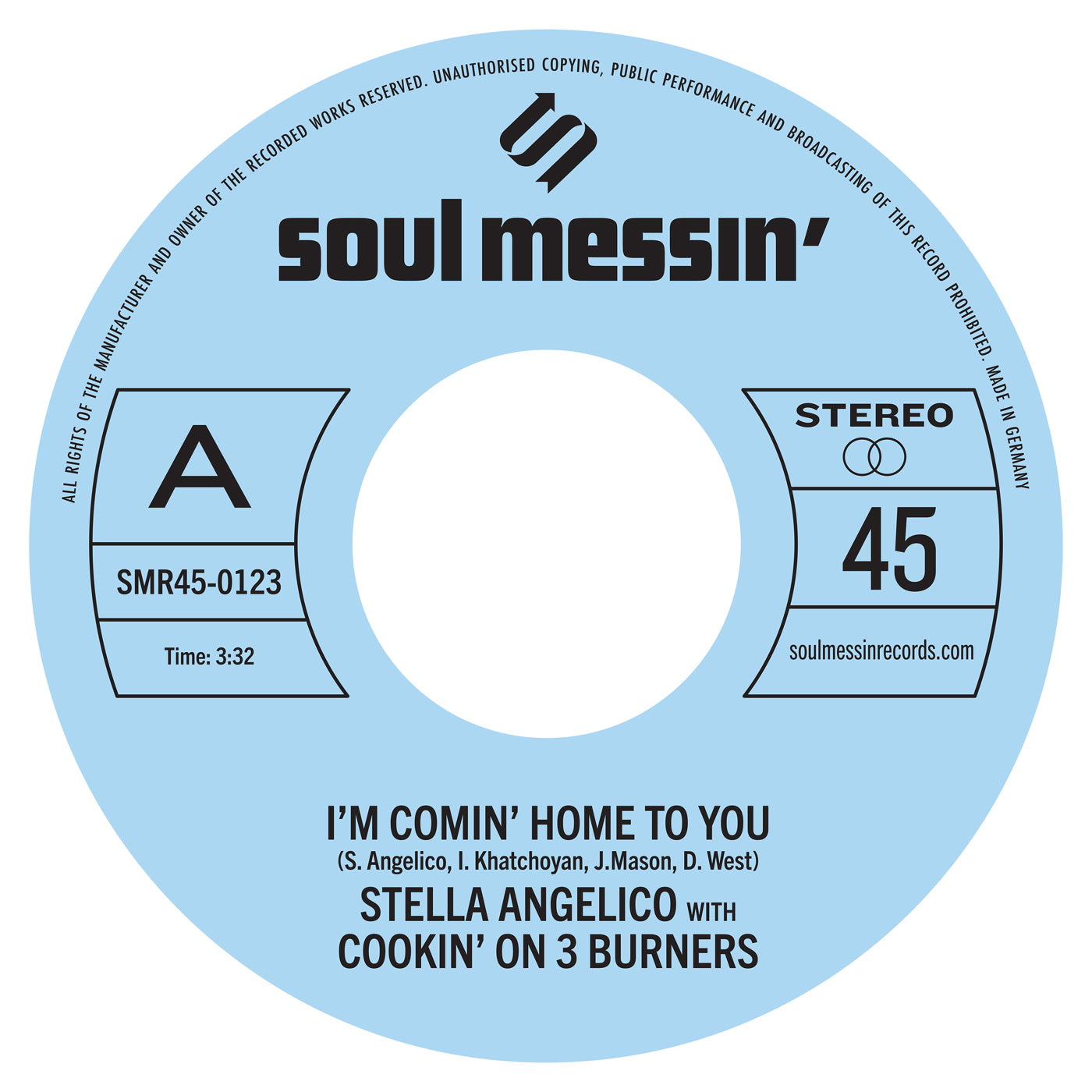 COOKIN' ON 3 BURNERS - I'M COMIN' HOME TO YOU / WHOLE - Vinyl Record 7