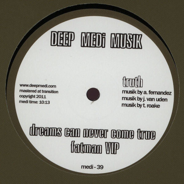 Truth - Fatman VIP - New Vinyl Record 12"