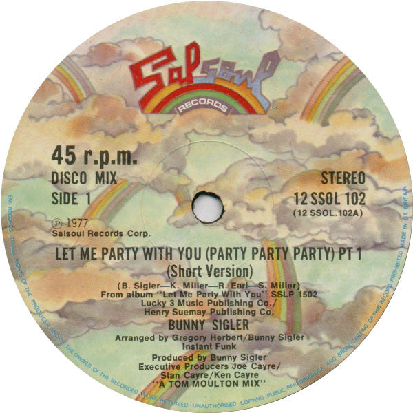 Bunny Sigler - Let Me Party With You (Party Party Party) - Used Vinyl