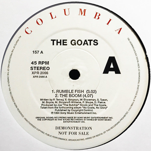 Goats - Rumble Fish - Used Vinyl Record 12"