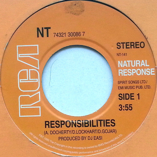 NT - Responsibilities - Used Vinyl Record 7"