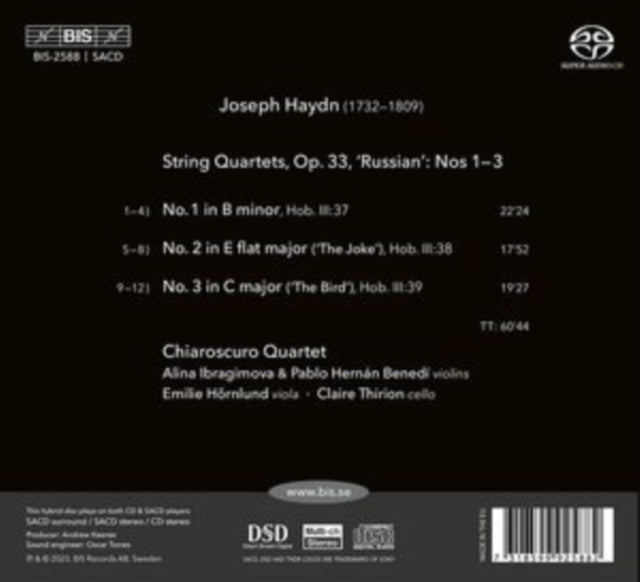 CHIAROSCURO QUARTET - JOSEPH HAYDN STRING QUARTETS - CD