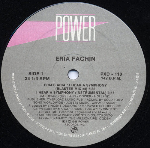 Eria Fachin - I Hear A Symphony - Used Vinyl Record 12"