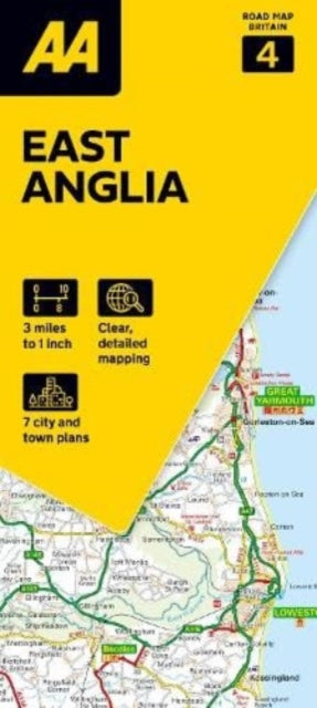 AA Road Map East Anglia : 4 - New Sheet map