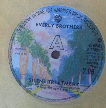 Everly Brothers - Silent Treatment - Used Vinyl Record 7"