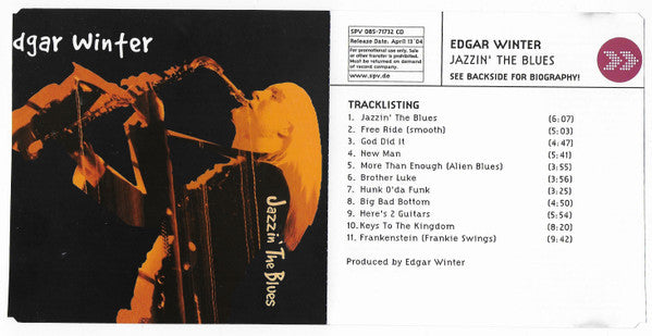 Edgar Winter - Jazzin' The Blues - Used CD