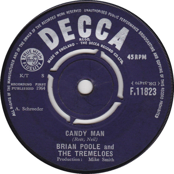 Brian Poole & The Tr - Candy Man - Used Vinyl Record 7"