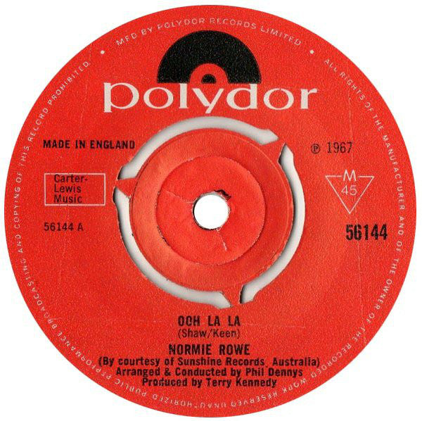 Normie Rowe - Ooh La La - Used Vinyl Record 7"