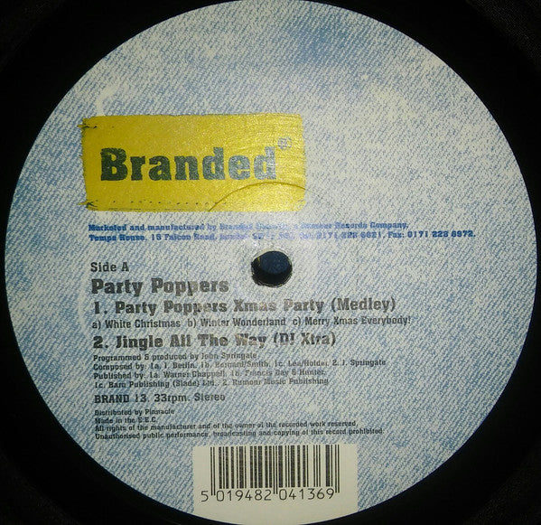 Party Poppers - Christmas Party / Motown Party - Used Vinyl Record 12