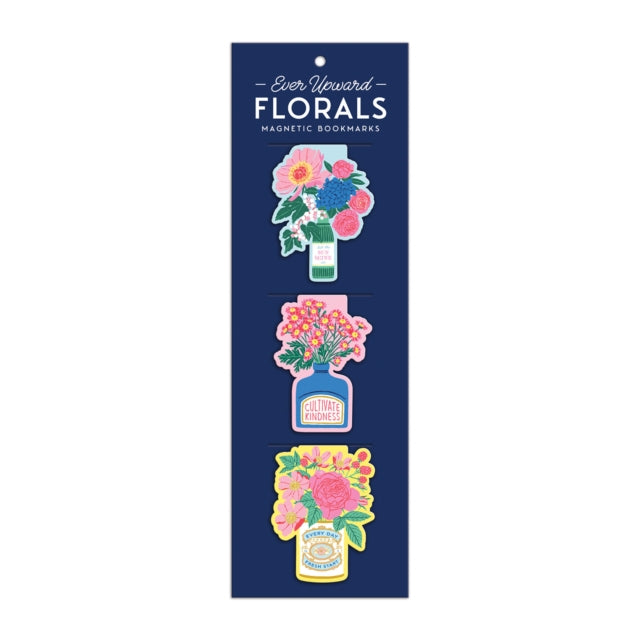 Galison - Ever Upward Florals Shaped Magnetic Bookmarks - New Bookmark