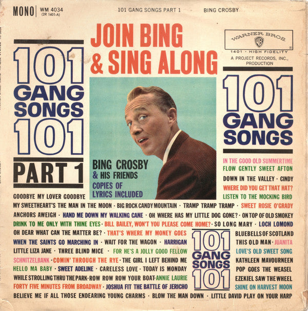 Bing Crosby & His Fr - 101 Gang Songs (Part 1) - Used Vinyl Record