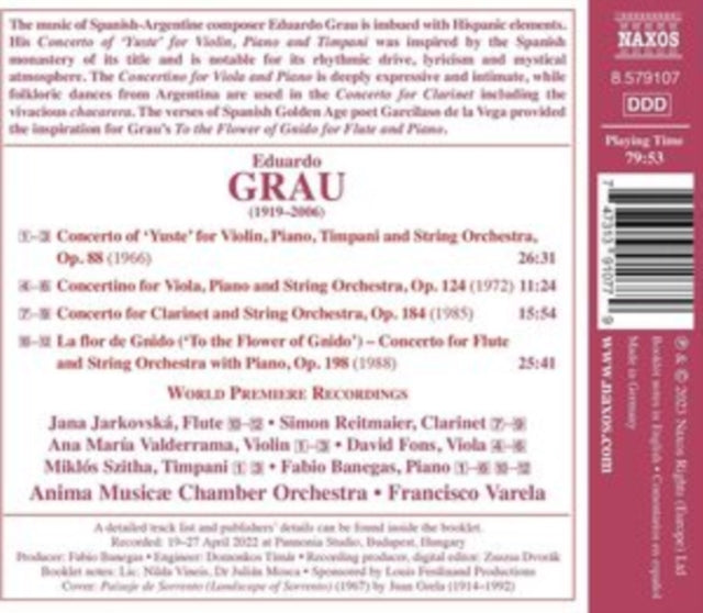 ANIMA MUSICAE CHAMBE - GRAU - CONCERTOS - CD