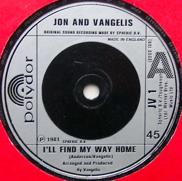 Jon & Vangelis - I'll Find My Way Home - Used Vinyl Record 7"