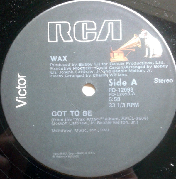 Wax - Got To Be - Used Vinyl Record 12"