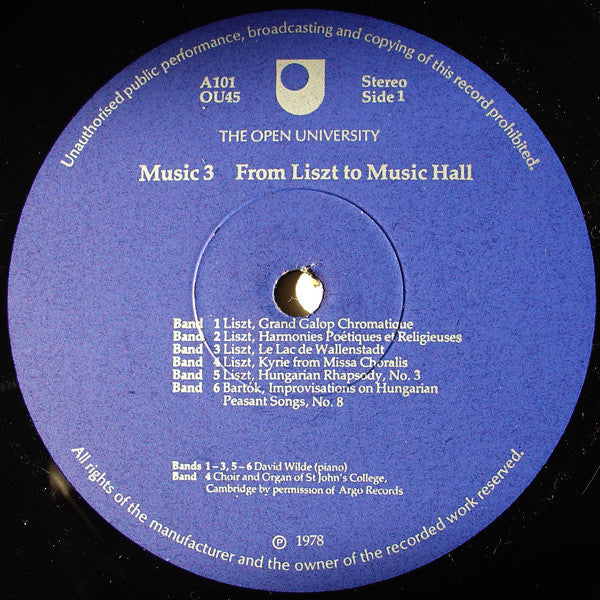 Various - Music 3: From Liszt To Music Hall - Used Vinyl Record