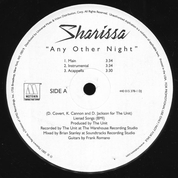 Sharissa - Any Other Night / Henchmen G's - Used Vinyl Record 12"