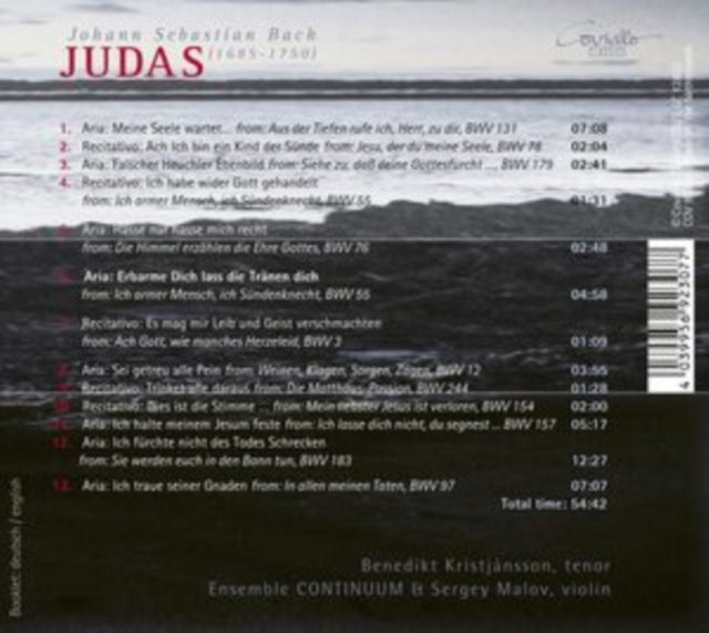 Benedikt Kristjansso - Judas - Arias and Recitatives by J.S. Bach - CD