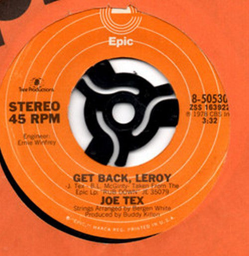 Joe Tex - Get Back Leroy - Used Vinyl Record 7"