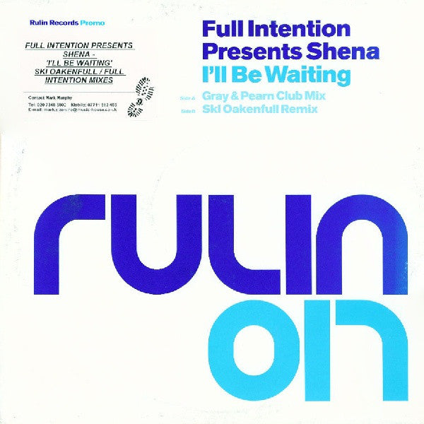 Full Intention - I'll Be Waiting - Used Vinyl Record 12"