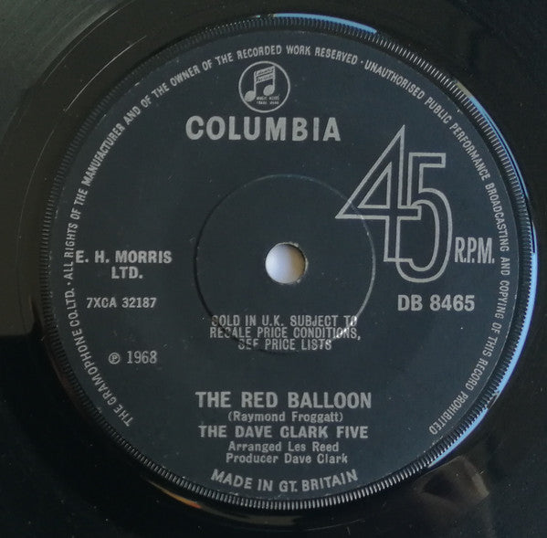 Dave Clark Five - Red Balloon - Used Vinyl Record 7"