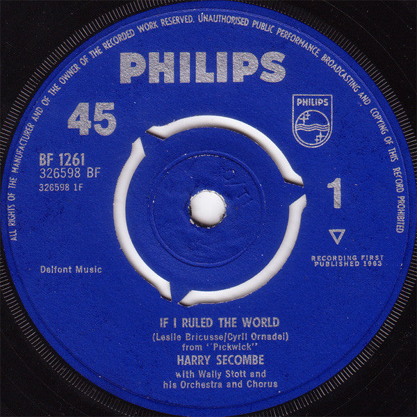 Harry Secombe - If I Ruled The World - Used Vinyl Record 7"