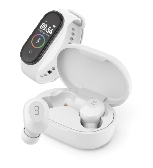 LEDWOOD - Sport pack - TWS Earphones + activity Tracker KEPLER (White