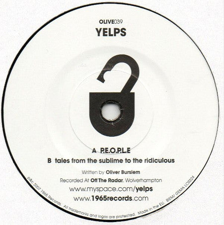 Yelps - P.E.O.P.L.E - Used Vinyl Record 7"