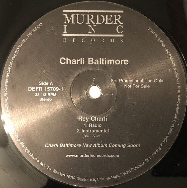 Charli Baltimore - Hey Charli - Used Vinyl Record 12"