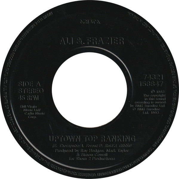 Ali & Frazier - Uptown Top Ranking - Used Vinyl Record 7"