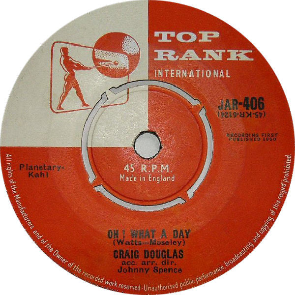 Craig Douglas - Oh! What A Day - Used Vinyl Record 7"