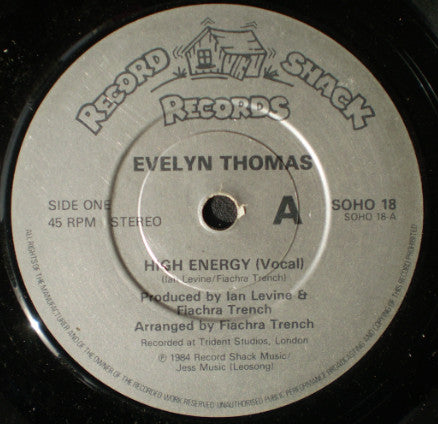 Evelyn Thomas - High Energy - Used Vinyl Record 7"